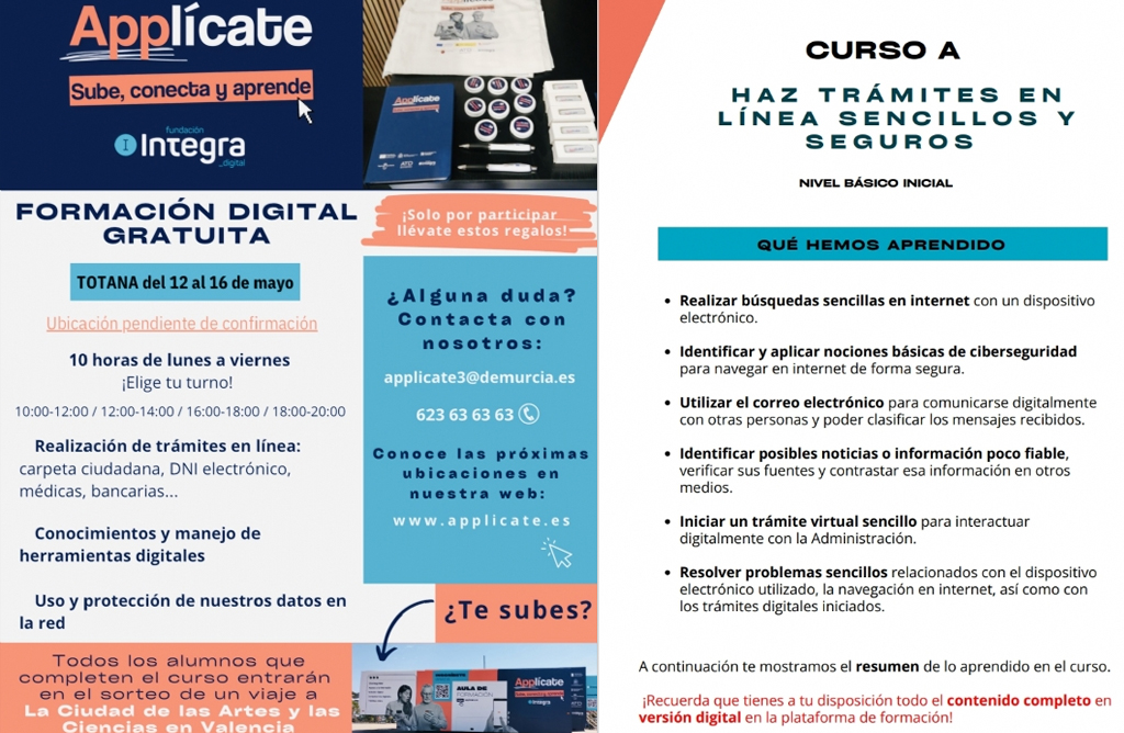 Llega a Totana la campaa de cursos gratuitos Applcate: sube conecta y aprende