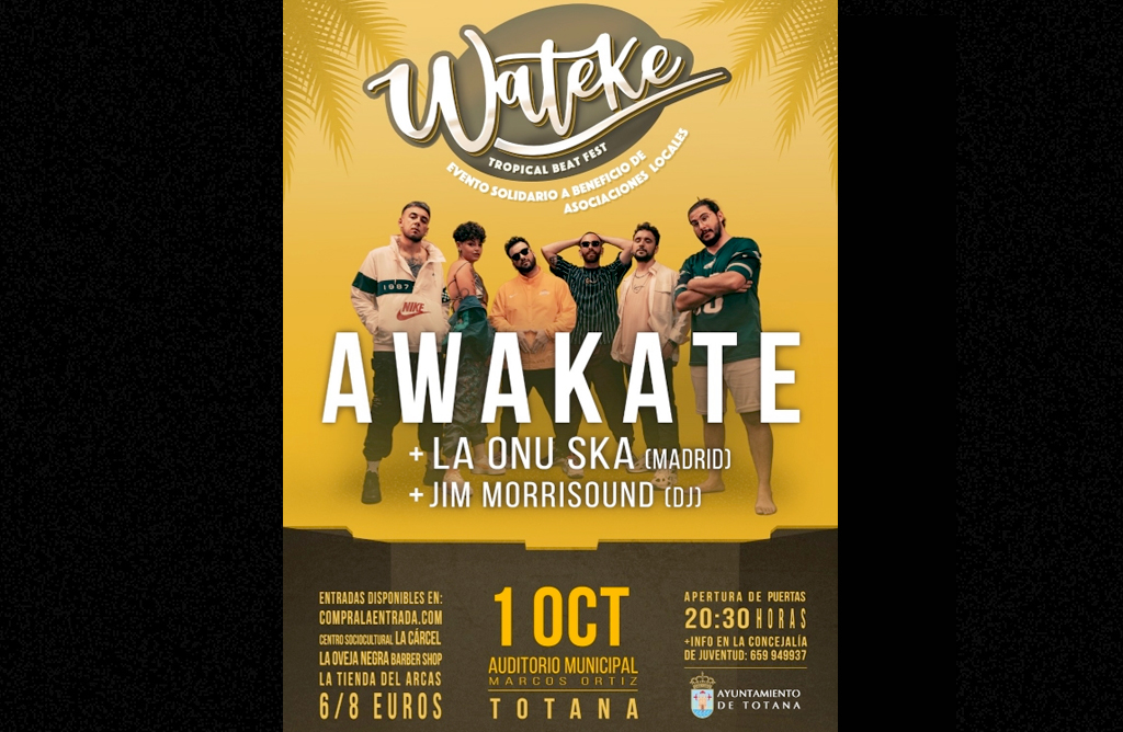  Awakate actuar este sbado en el evento solidario Wateke a beneficio de las asociaciones locales