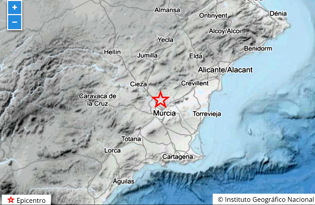 Totana tiembla con un terremoto de magnitud 2.8 con epicentro en la zona de la Lentiscosa
